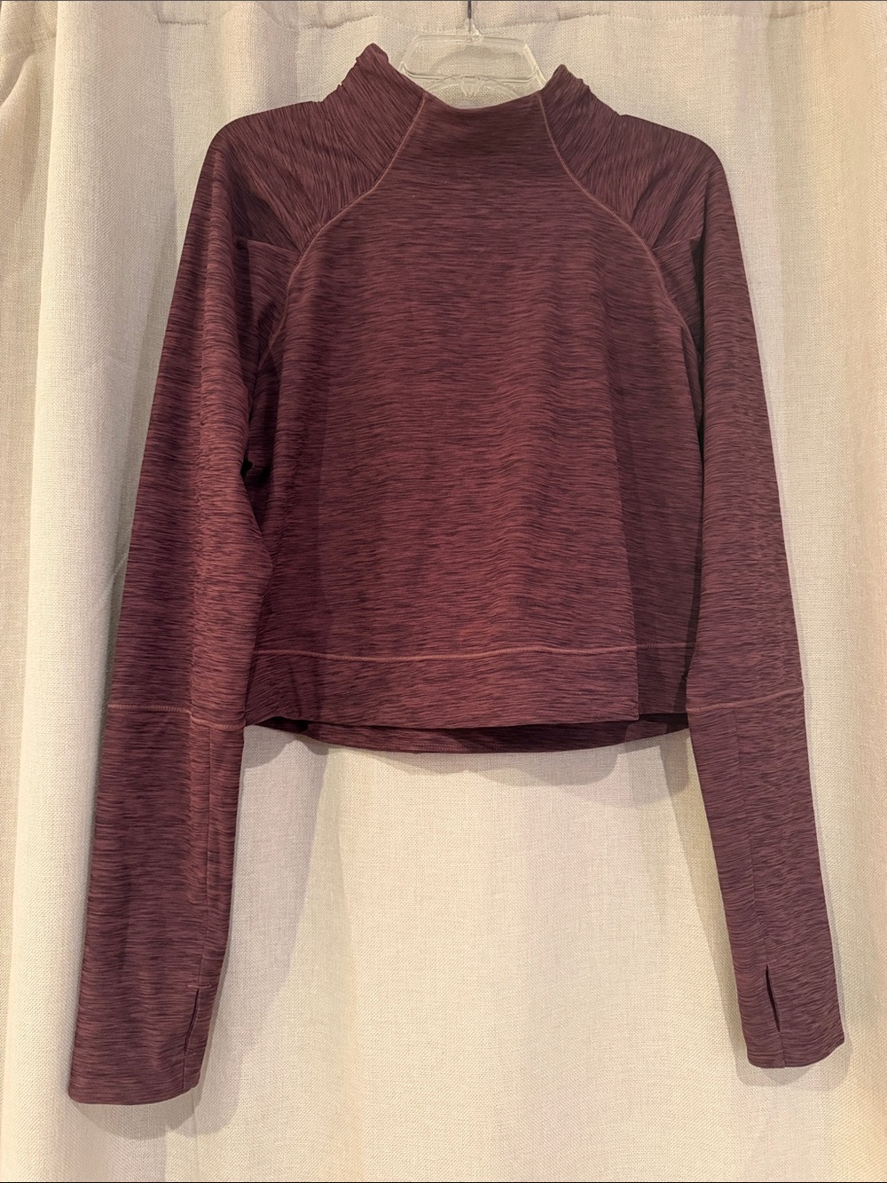 Women’s Long-Sleeve Mock Neck Top - Plum Heather
